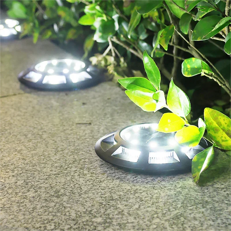 Lampe Solaire au Sol 16 LED IP65 Étanche Jardin Pelouse Allée