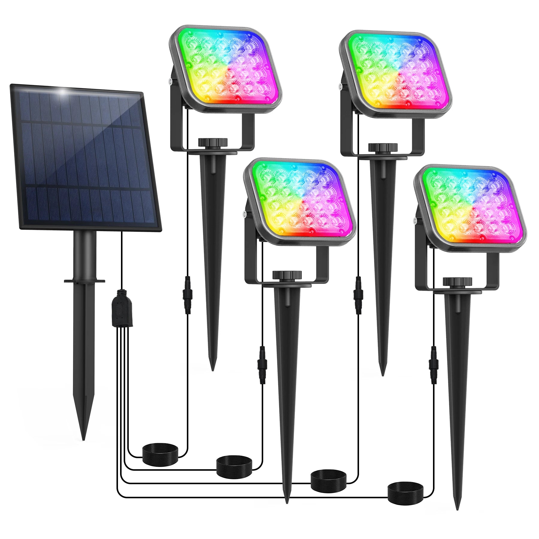 Lampe solaire blanc chaud 2 lampes paysagĂšre