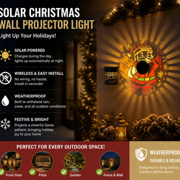 Applique Solaire Projecteur Père Noël en Fer Forgé