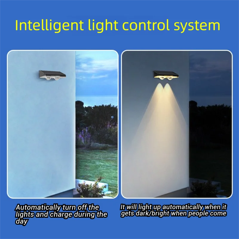 Applique solaire de clôture LED RGB étanche pour jardin