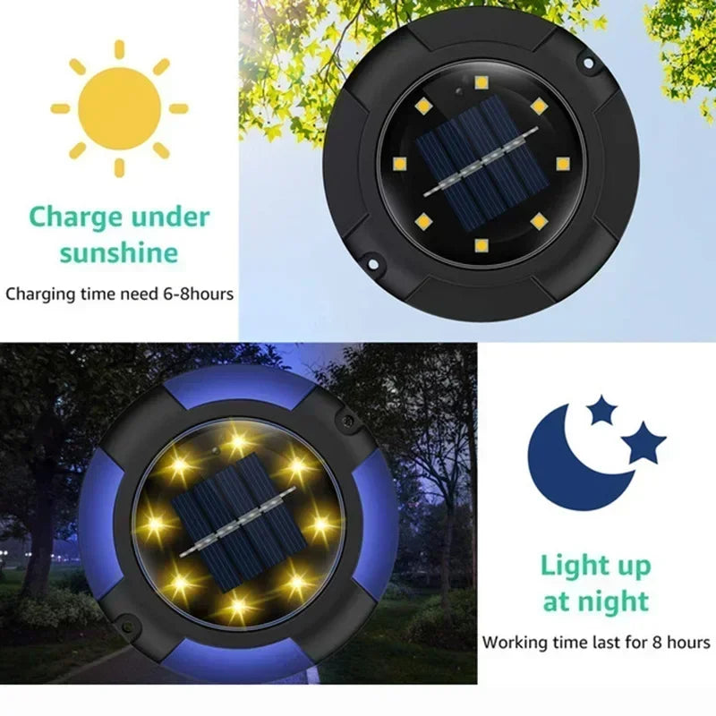 Lampe Solaire à Planter 12 LED Décorative Extérieur Cour Jardin