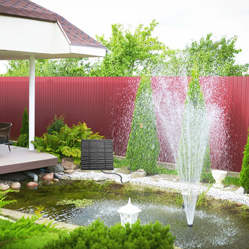 Fontaine Solaire de Bassin avec 6 Buses pour Jardin Extérieur