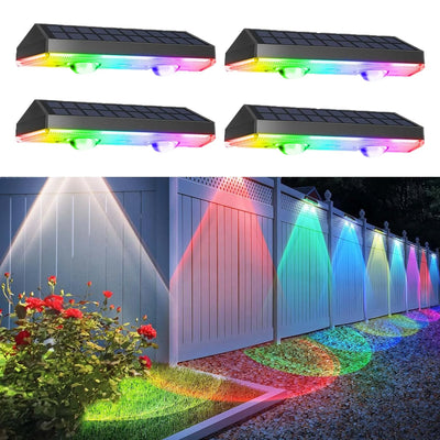 Lampe Solaire Clôture RGB Couleur Changeante IP65 Escalier