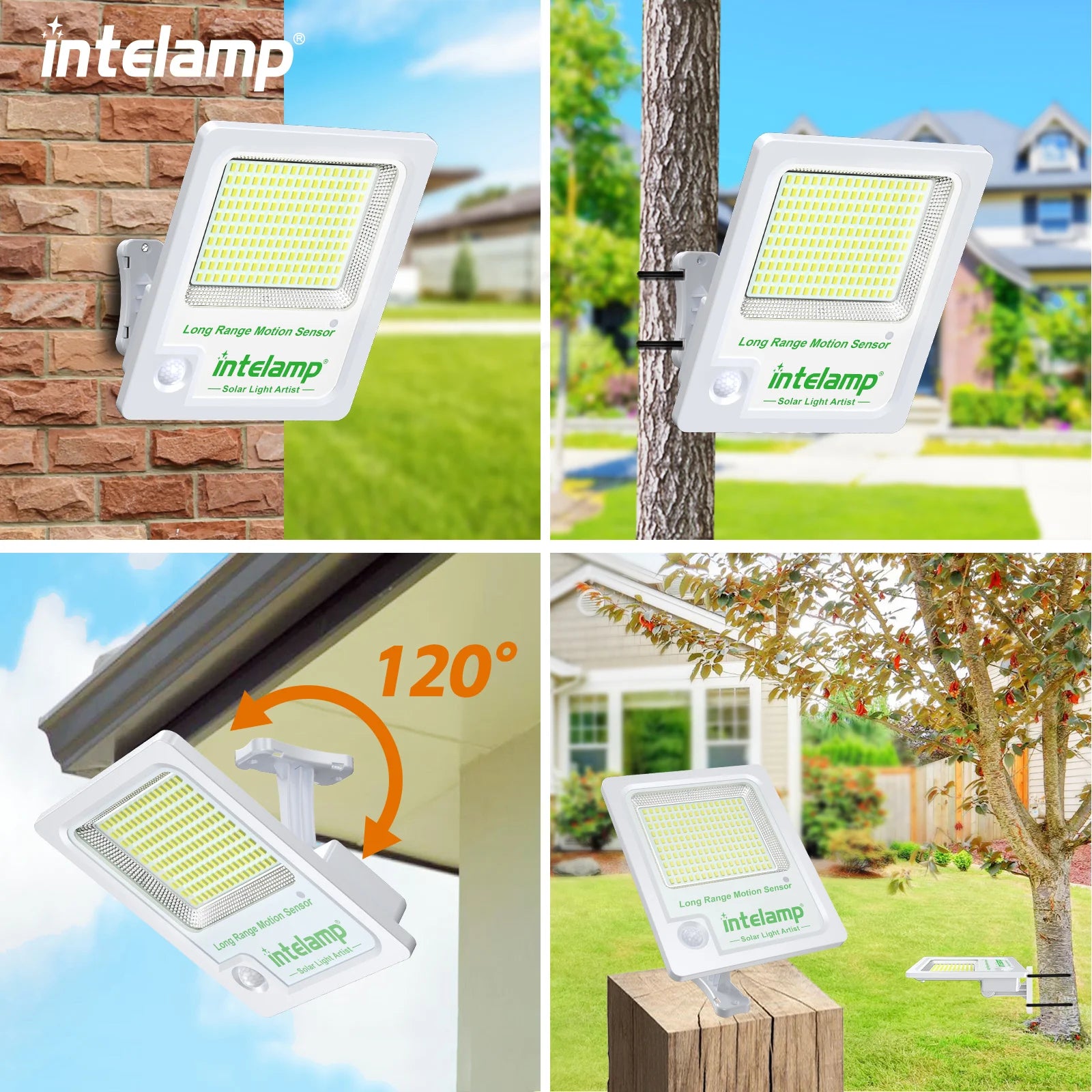 Lampe Solaire Murale 3000lm Extérieure IP65 Capteur Mouvement Projecteur – étanche IP65, résistant aux intempéries