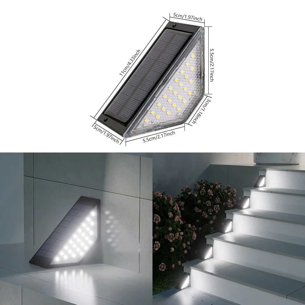 Lampe Solaire Escalier LED Blanc Chaud Étanche IP65