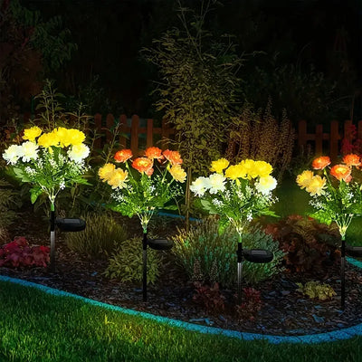 Piquet Solaire Flocon de Neige LED pour Allée et Terrasse
