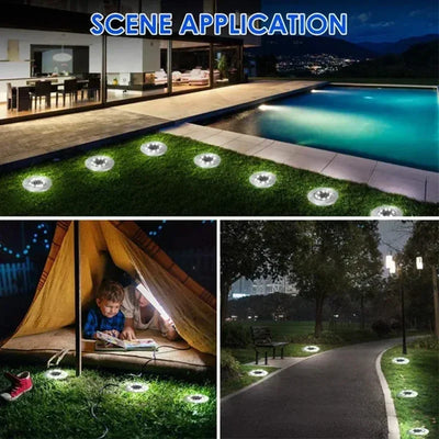 Lampe solaire disque 20 LED blanc chaud pour cour