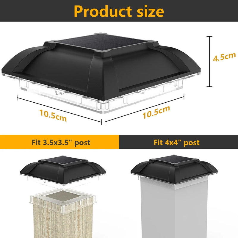 Lampe solaire bouchon pour pilier de portail