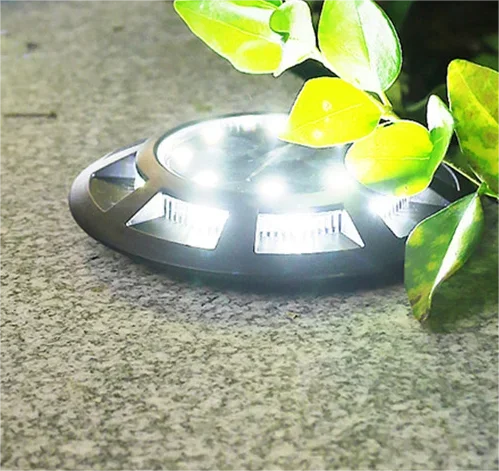 Lampe Solaire au Sol 16 LED IP65 Étanche Jardin Pelouse Allée