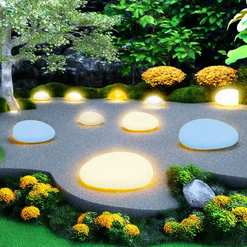 Lampe solaire galet LED étanche pour jardin