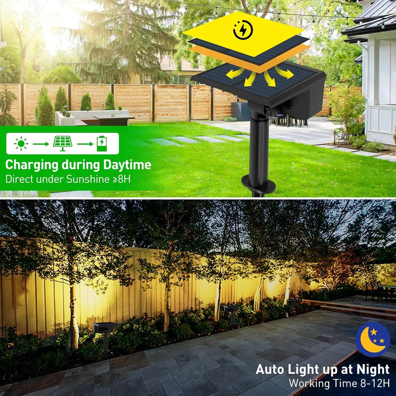 Projecteur solaire arbre LED 3000K IP65 pour jardin