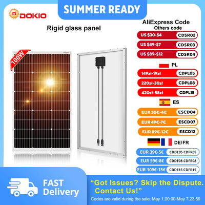 Panneau Solaire Rigide Monocristallin 100W 200W Étanche Camping