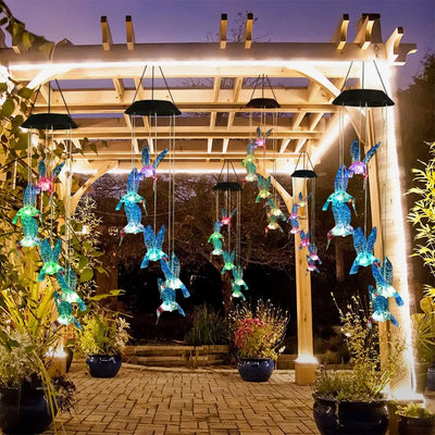 Carillon Solaire Colibri Lumineux Étanche pour Jardin