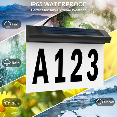 Applique solaire numéro de maison étanche IP65