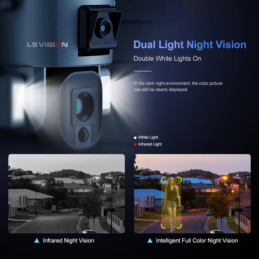 Caméra solaire vision nocturne couleur de nuit