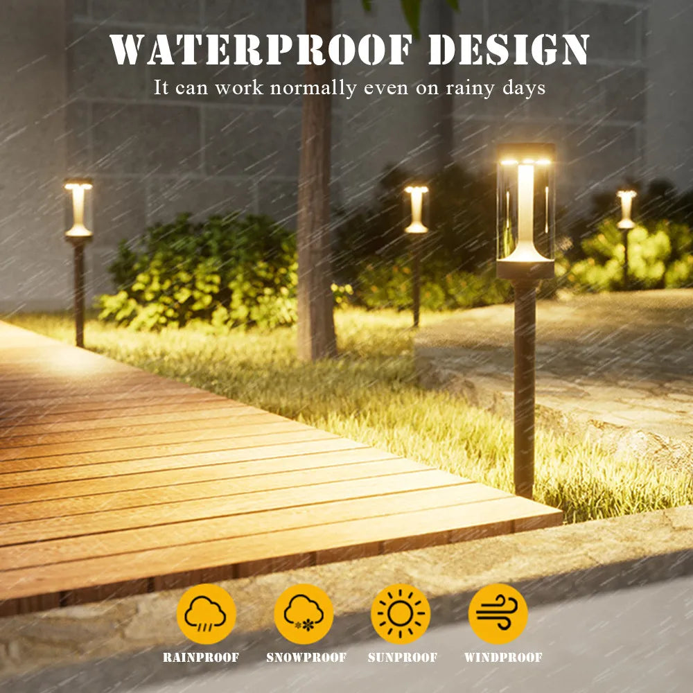Lampe Solaire Pelouse 3000K Décoration Jardin Chemin 2 Pièces