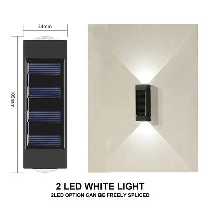 Applique Murale Solaire LED ExtĂ©rieure Ăclairage Haut Bas Jardin â montage facile sans fil