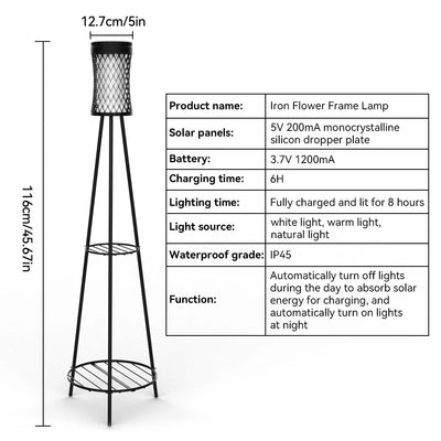 Lanterne Solaire de Jardin avec Support pour Plantes â dĂ©tail du design et finitions