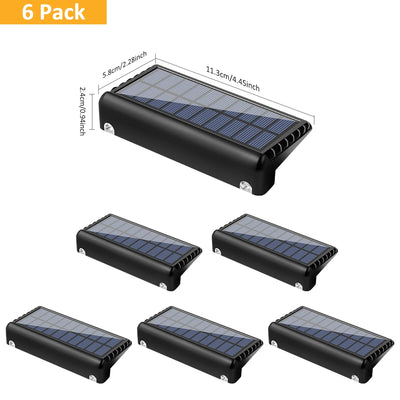 Lampe Solaire Clôture Terrasse Jardin 4 LED Étanche IP65