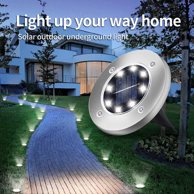 Projecteur Solaire Enterré 8 à 20 LED Décoratif Jardin
