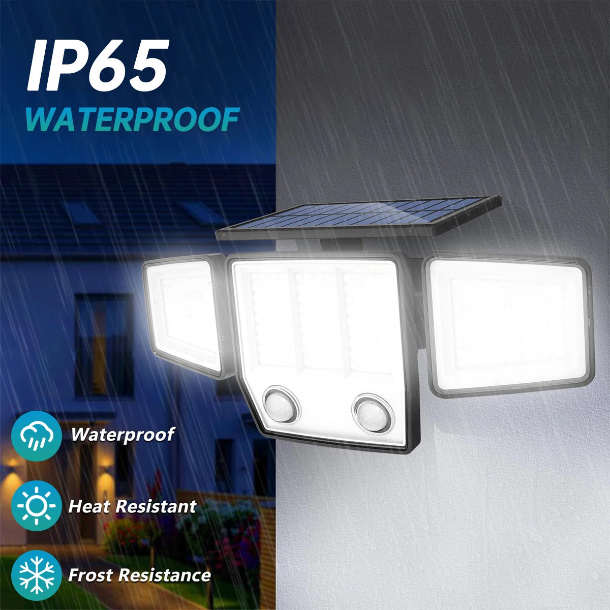 Lampe solaire étanche IP65 fixée au mur