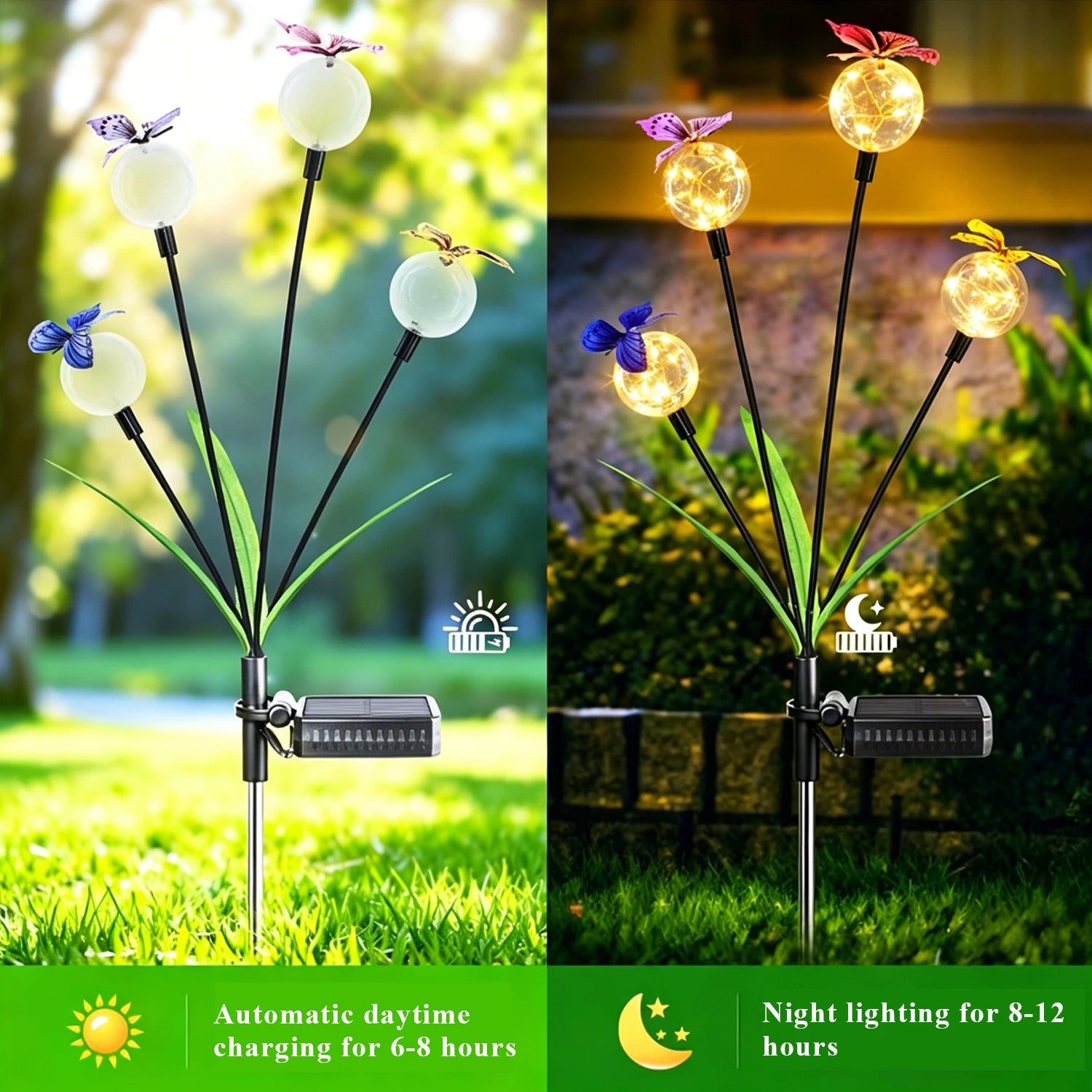 Lampe Solaire Luciole LED Étanche Décoration Jardin Pelouse