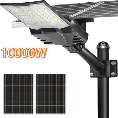Lampadaire Solaire Rue LED 6500K Étanche Sécurité Parking