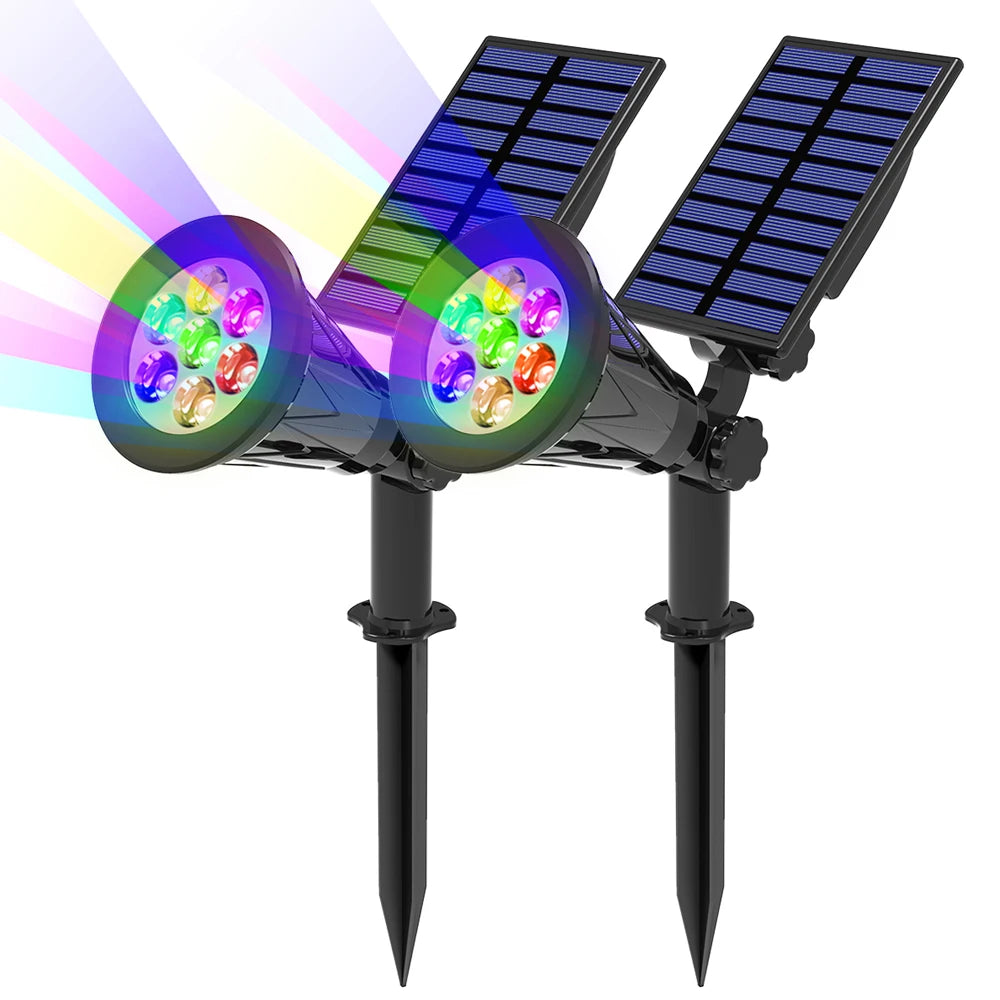 Projecteur Solaire 7 LED Applique Murale Paysage Jardin