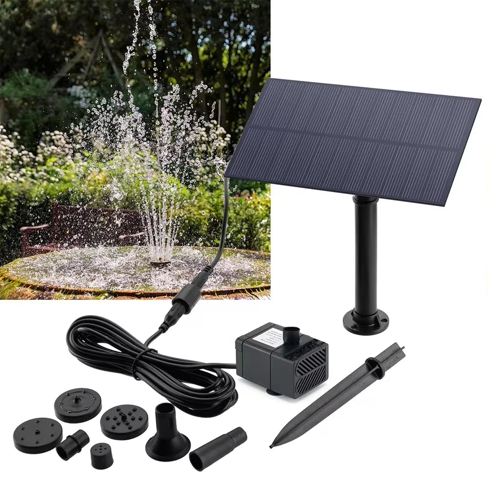 Kit Pompe Solaire 5W 5V avec Panneau et Piquet pour Jardin
