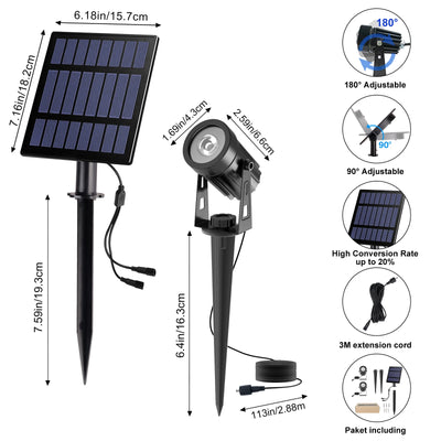 Spot Solaire Paysager LED Vert Étanche IP65 Jardin Extérieur