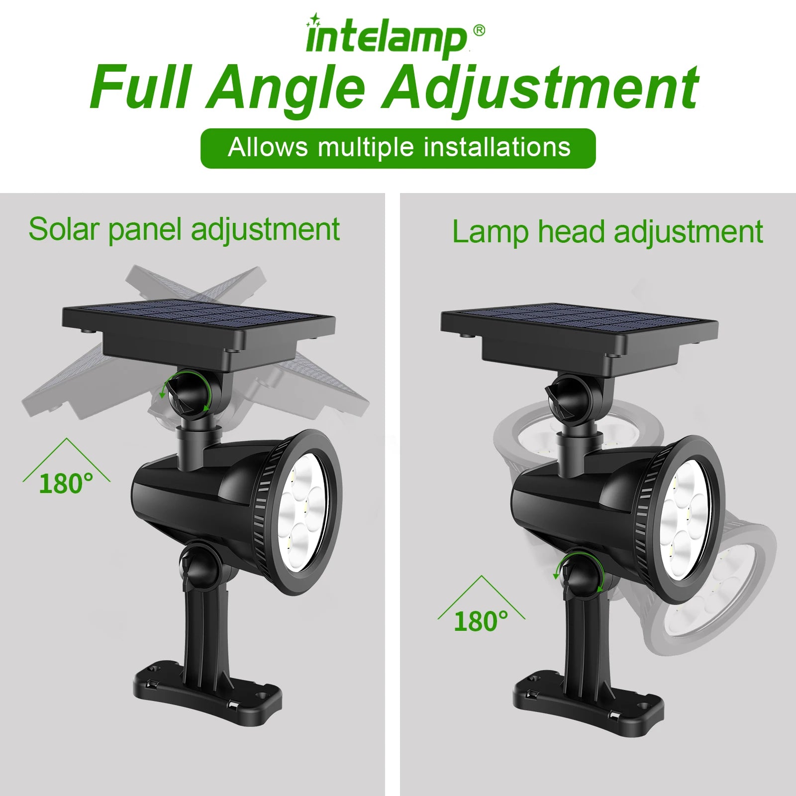 Projecteur Solaire Paysage Lot de 2 Éclairage Projection 8 Modes Jardin