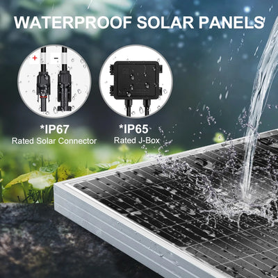 Panneau Solaire Rigide Monocristallin 100W 200W Étanche Camping