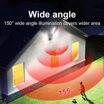 Lampe Solaire Murale LED 600W Détecteur Mouvement Étanche