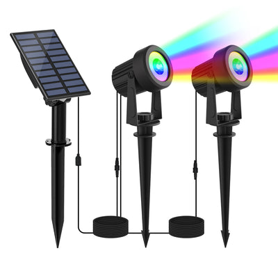Projecteur Solaire RGB LED Étanche IP65 Jardin Noël Halloween