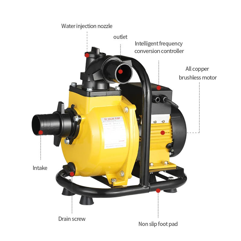 Pompe Solaire à Fréquence Variable 24V 48V 72V Haute Pression