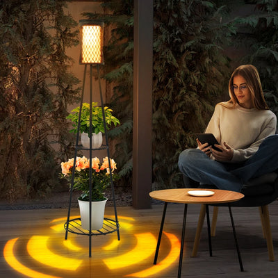 Lanterne Solaire de Jardin avec Support pour Plantes