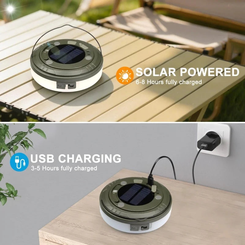 Guirlande solaire LED double pour camping étanche IP65