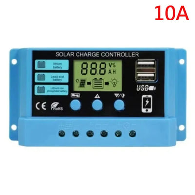 Régulateur Solaire PWM 10 à 30A 12V 24V LCD Double USB