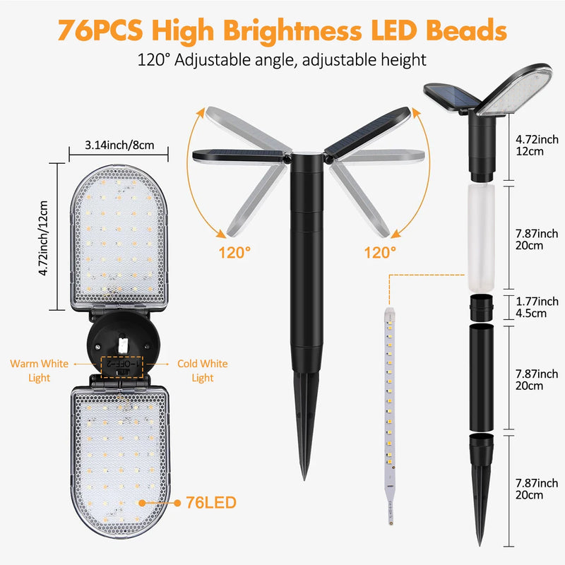 Lampe solaire à piquet pour allée de jardin