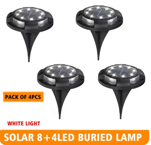 Lampe Solaire à Planter 12 LED Décorative Extérieur Cour Jardin
