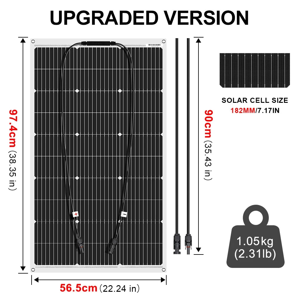 Panneau solaire flexible monocristallin 18V léger