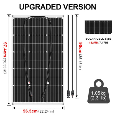 Panneau solaire flexible monocristallin 18V léger