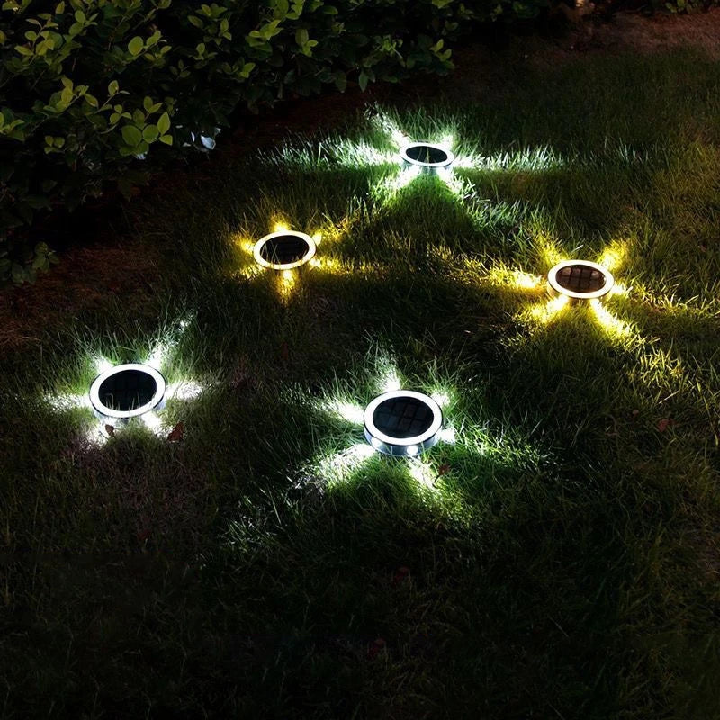 Veilleuse Solaire Enterrée 360° LED Jardin Cour Pelouse