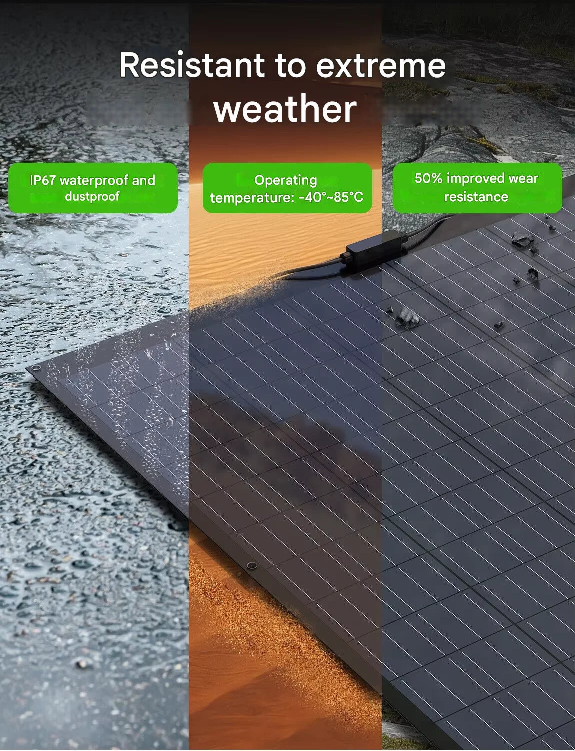 Panneau solaire flexible fixé sur un balcon