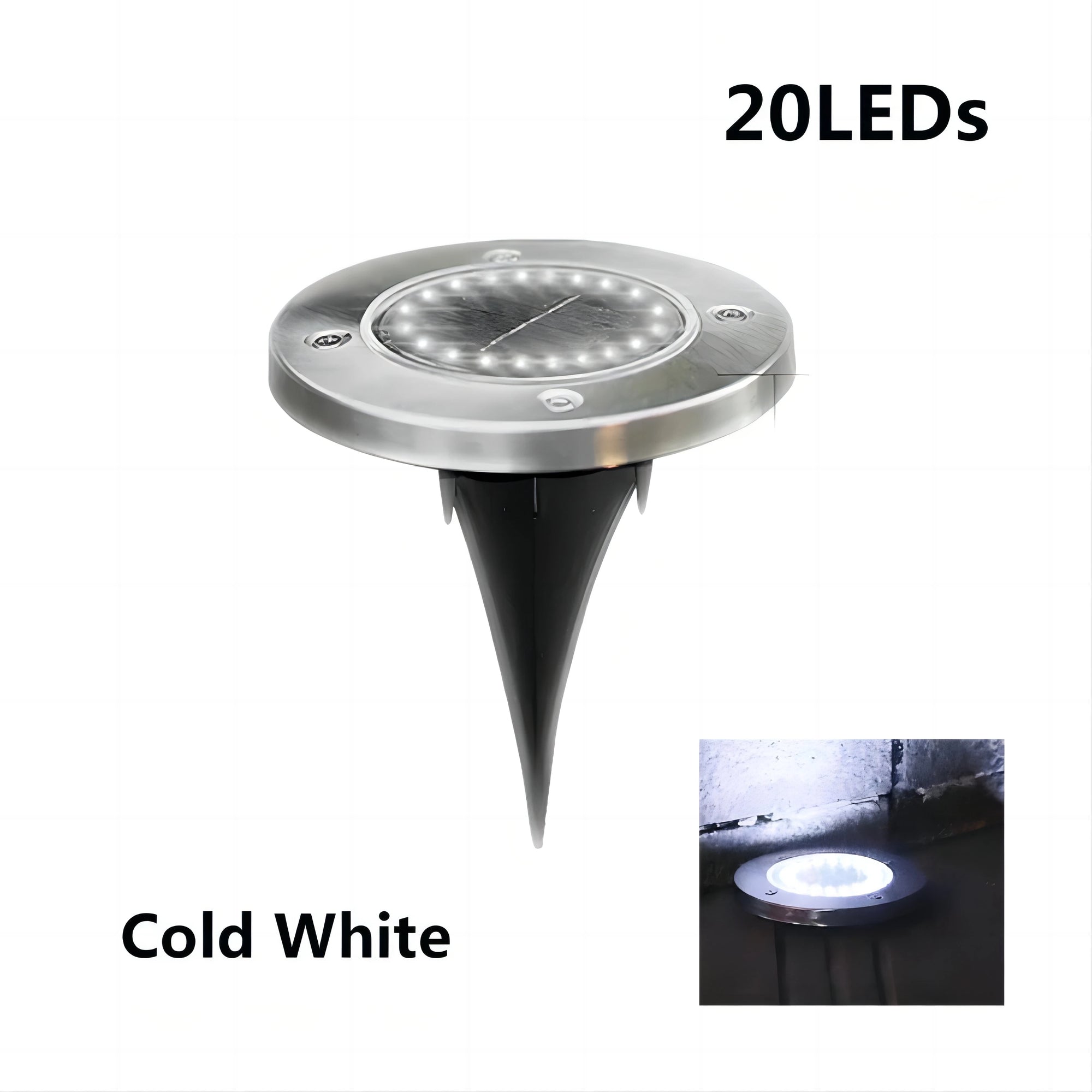 Projecteur Solaire Enterré 8 à 20 LED Décoratif Jardin