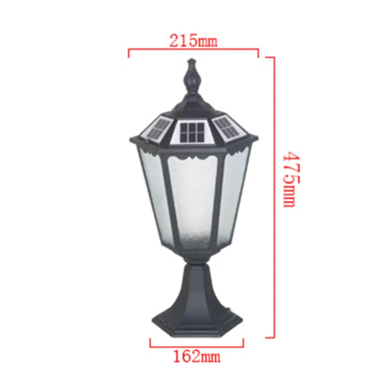 Lampadaire solaire de jardin de style antique