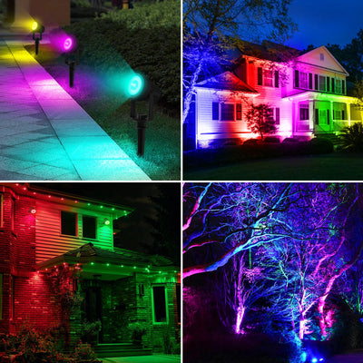 Projecteur Solaire RGB LED Étanche IP65 Jardin Noël Halloween