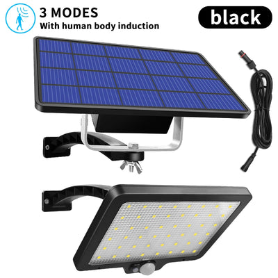 Lampe Solaire 48 LED Étanche Rue Jardin Mur Angle Large – installée au jardin et dans la rue