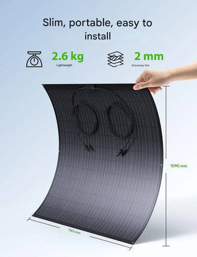 Panneau solaire flexible installé sur un camping-car