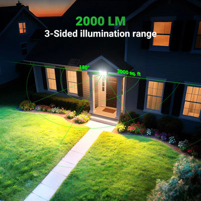 Projecteur Solaire 4000lm Extérieur Détecteur Mouvement Télécommande Jardin